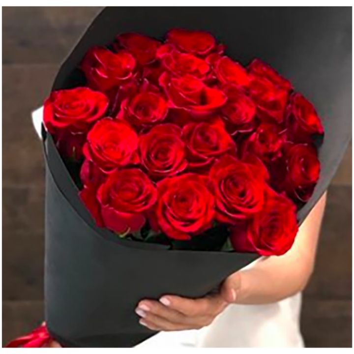 22 bouquet de rosas rojas carton negro Floristería en Cali | Flor y Vida | Envío Gratís